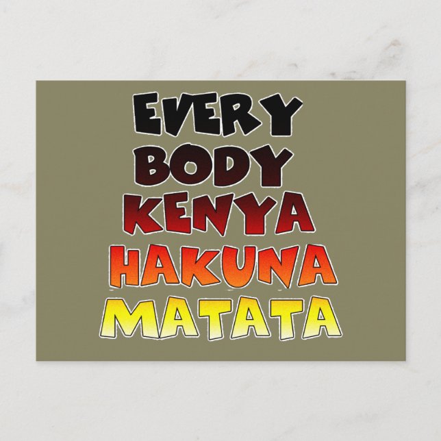 Colourful Hakuna Matata: A Kenyan Celebration Postcard (Front)