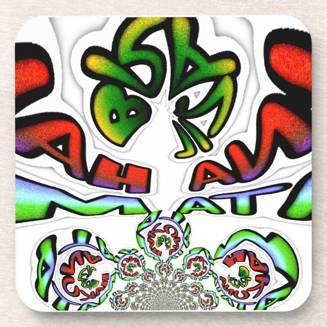 Colourful Hakuna Matata Graffiti Art Print Coaster (Front)