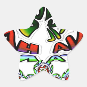 Colourful Hakuna Matata Graffiti Art Print Star Sticker