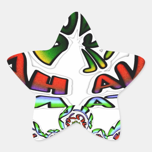 Colourful Hakuna Matata Graffiti Art Print Star Sticker (Front)