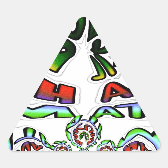 Colourful Hakuna Matata Graffiti Art Print Triangle Sticker (Front)
