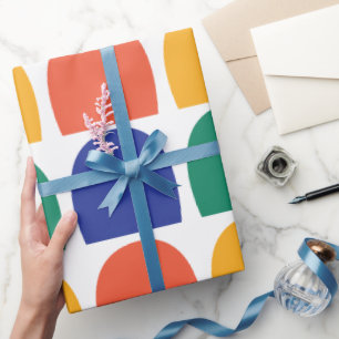 Colourful Half Circle Geometric Wrapping Paper
