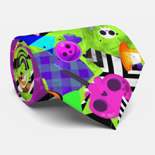 Colourful halloween art fashion tie