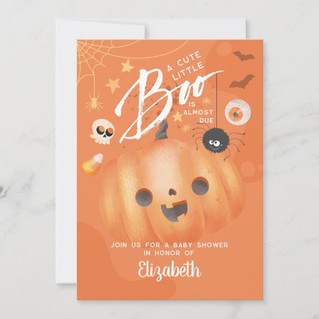 Colourful Halloween Baby Shower Boo Themed Invitation (Front)