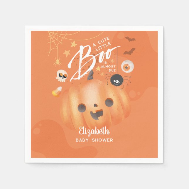 Colourful Halloween Baby Shower Boo Themed Napkin (Front)