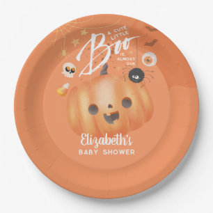 Colourful Halloween Baby Shower Boo Themed Paper Plate