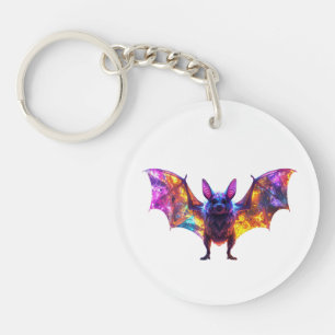 Colourful Halloween Bat Key Ring