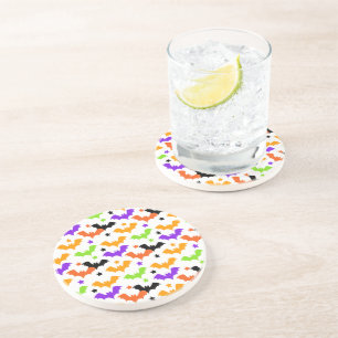 Colourful Halloween Bats Coaster