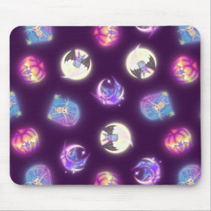 Colourful Halloween Cute Bats Drawing Pattern Mouse Mat