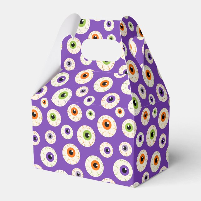Colourful Halloween Eyeballs Pattern Favour Box (Front Side)