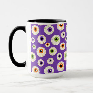 Colourful Halloween Eyeballs Pattern Mug