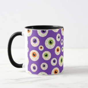 Colourful Halloween Eyeballs Pattern Mug