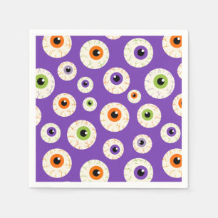 Colourful Halloween Eyeballs Pattern Napkin