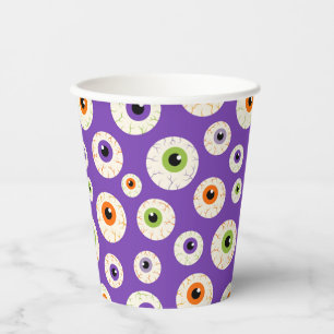 Colourful Halloween Eyeballs Pattern Paper Cups