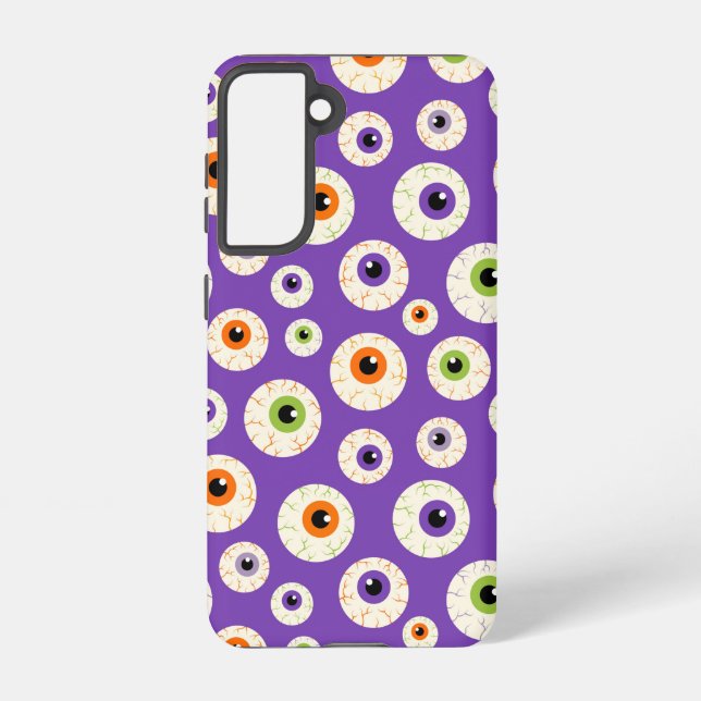 Colourful Halloween Eyeballs Pattern Samsung Galaxy S21 Case (Back)