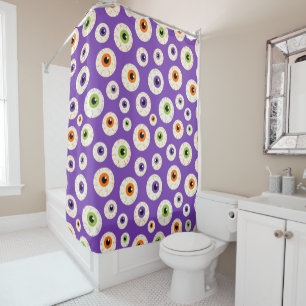 Colourful Halloween Eyeballs Pattern Shower Curtain