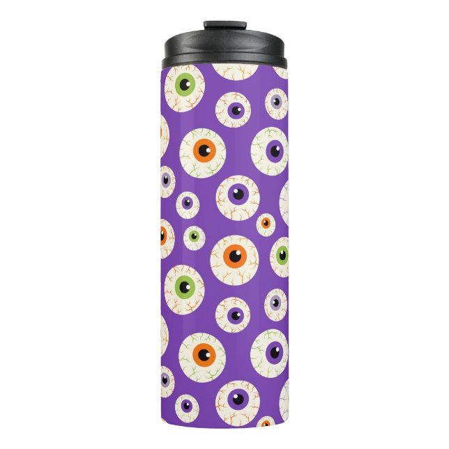 Colourful Halloween Eyeballs Pattern Thermal Tumbler (Front)
