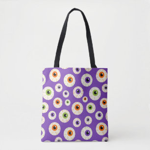 Colourful Halloween Eyeballs Pattern Tote Bag