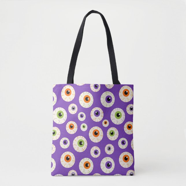 Colourful Halloween Eyeballs Pattern Tote Bag (Front)