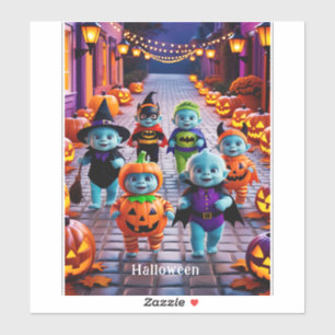 Colourful Halloween Parade with Costumed Character