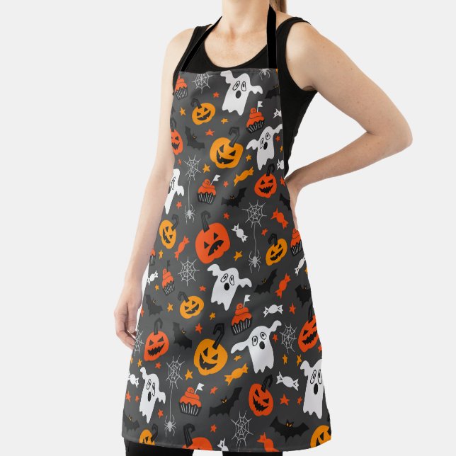 Colourful Halloween pattern Apron (Insitu)