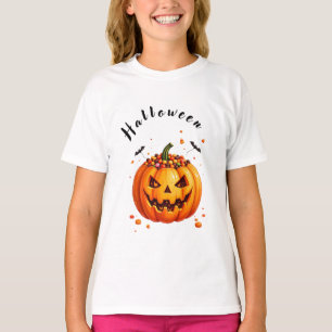 Colourful Halloween pumpkin filled with candies an T-Shirt