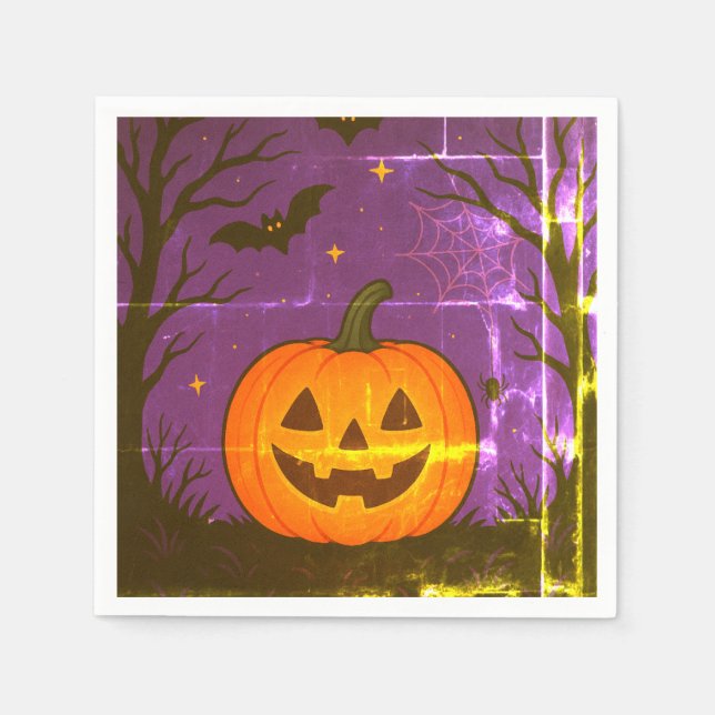 Colourful Halloween Pumpkin Napkins  (Front)