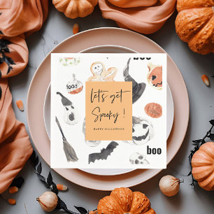 Colourful Halloween Scary Pattern  Happy Halloween Napkin