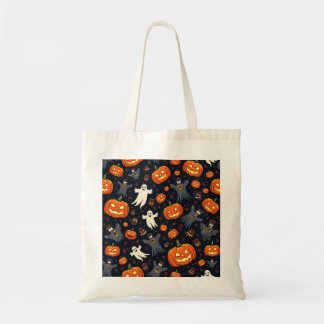 Colourful Halloween Scary Pattern |Happy Halloween Tote Bag