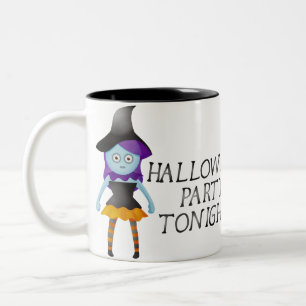 Colourful Halloween Scary Pattern Two-Tone Coffee Mug