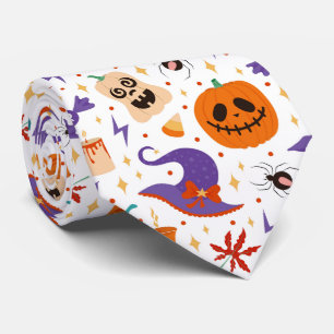 Colourful Halloween Symbols Pattern Tie