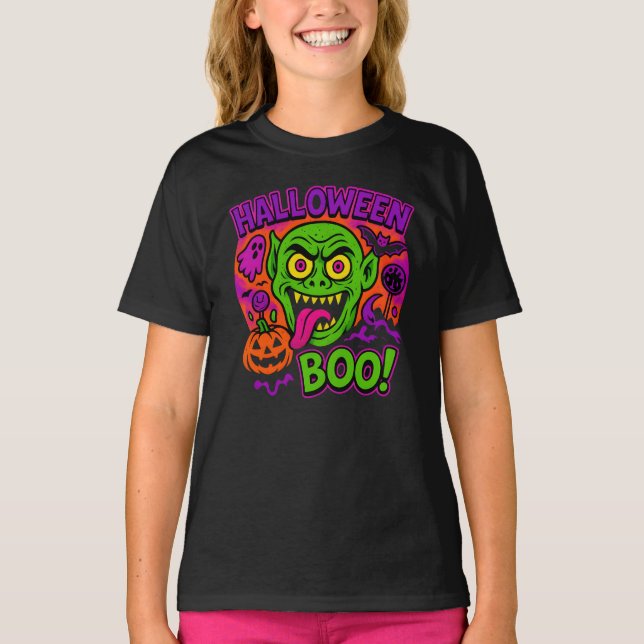 Colourful Halloween Zombie Clothes Unisex Spooky T-Shirt (Front)