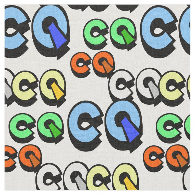 Colourful Ham Radio CQ Fabric (Close Up)