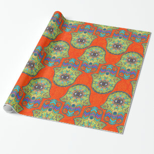 Colourful Hamsa Hand pattern with paisley Wrapping Paper