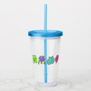 Colourful Hamster Butts Acrylic Tumbler