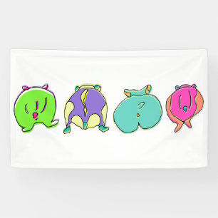 Colourful Hamster Butts Banner