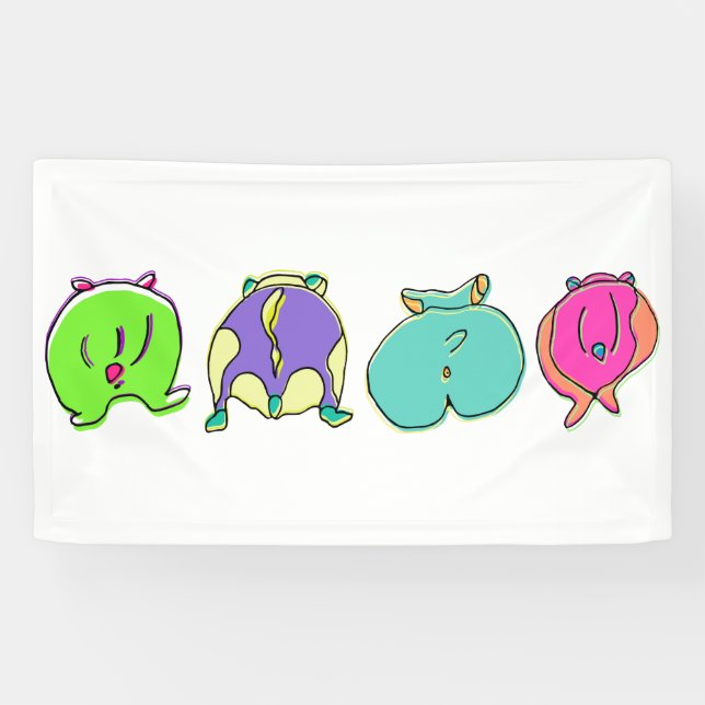 Colourful Hamster Butts Banner (Horizontal)
