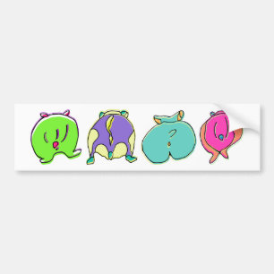 Colourful Hamster Butts Bumper Sticker