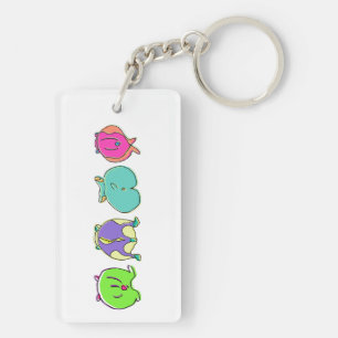 Colourful Hamster Butts Key Ring