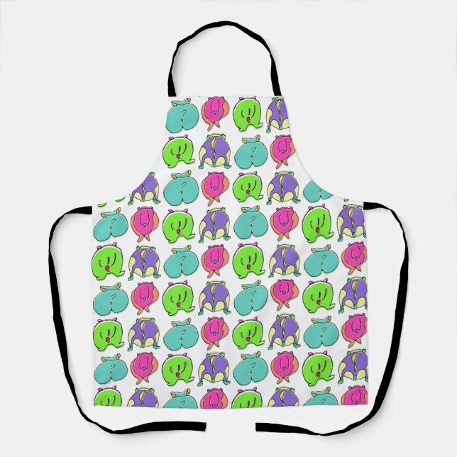 Colourful Hamster Butts Pattern Apron (Front)