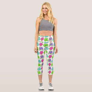 Colourful Hamster Butts Pattern Capri Leggings