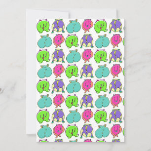 Colourful Hamster Butts Pattern Holiday Card