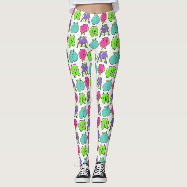 Colourful Hamster Butts Pattern Leggings (Front)