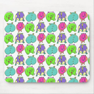 Colourful Hamster Butts Pattern Mouse Mat