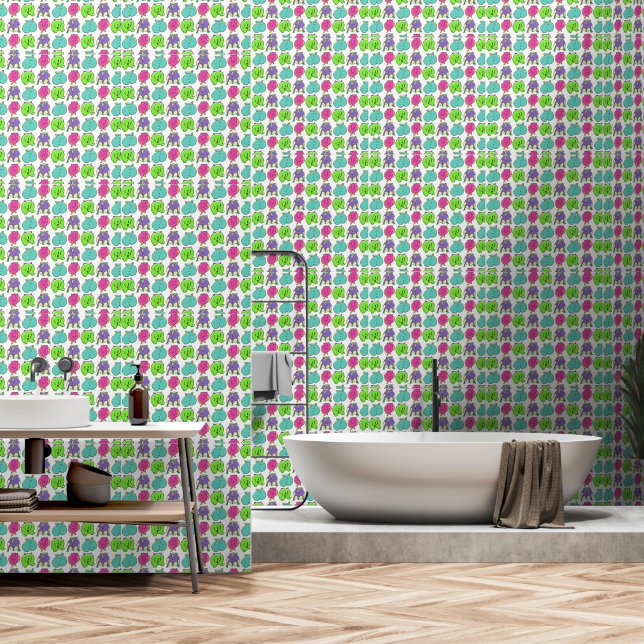 Colourful Hamster Butts Pattern Wallpaper (Bathroom)