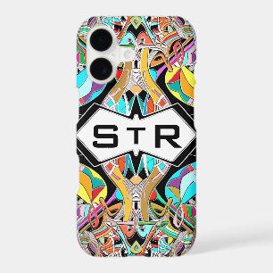 Colourful Hand Drawn Abstract I Monogram Initials