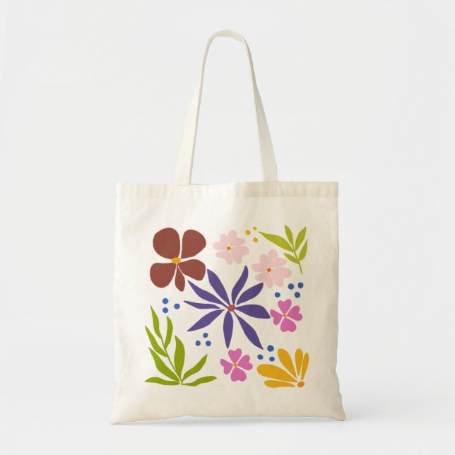 Colourful Hand-Drawn Floral Clipart  Tote Bag (Front)