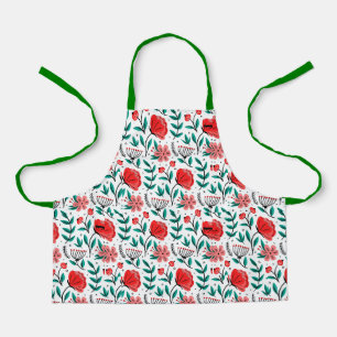 Colourful Hand Drawn Floral Pattern. Apron