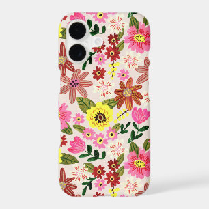 Colourful Hand Drawn Floral Pattern Phone Case Cov