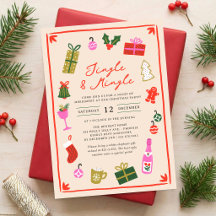 Colourful Hand Drawn Jingle Mingle Holiday Party